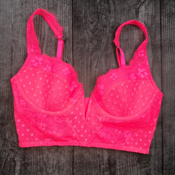 Victoria's Secret Other - Victoria’s Secret Neon Pink Deep V Bustier Bra